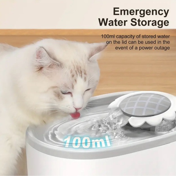 White Grey 2L/ 67oz Automatic Pet Water Fountain with Quiet Pump - Picture 4 of 11
